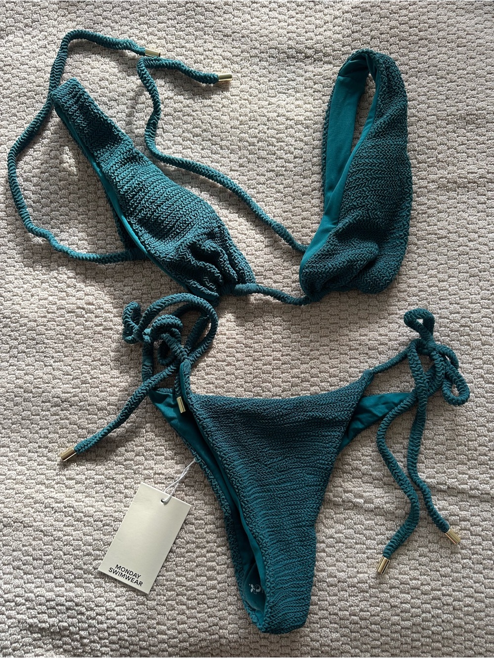 Monday Swimwear Ocean Crinkle Bikini Set